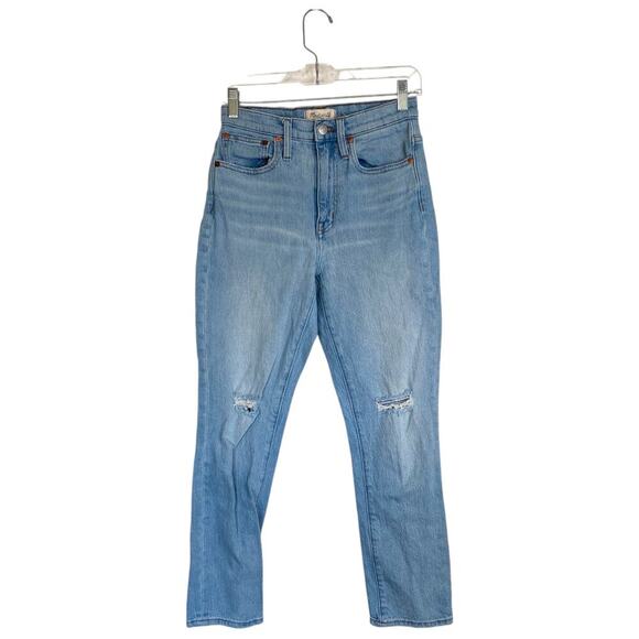 MADEWELL The High-Rise Slim Crop Boyjean Dumas Wash Ripped Edition Size 24 - Picture 3 of 12
